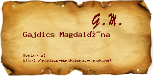 Gajdics Magdaléna névjegykártya
